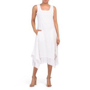 NWT FOR CYNTHIA Boho Linen Blend Dress